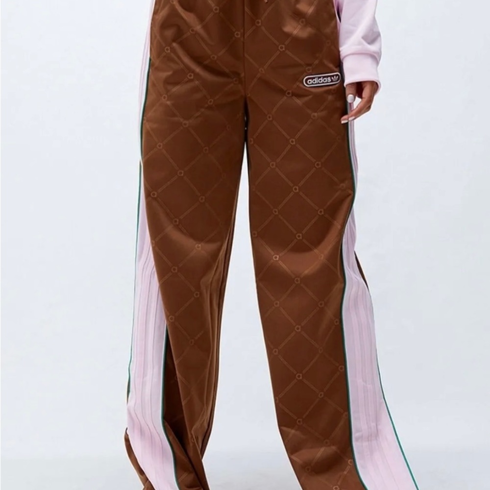 Women’s adidas Retro Luxury Track Pants Brown/Pink Nwt Size XS Extra Small